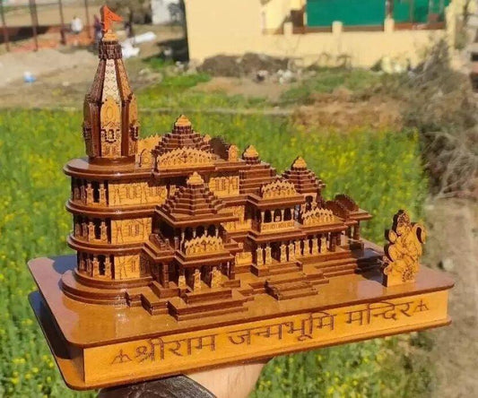 Shri Ram Mandir Ayodhya 3D Wooden Temple - Myhomebazaar